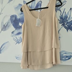 Elegant Cream Layered Women's Top